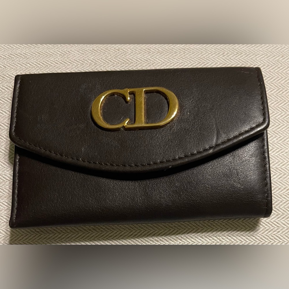 Christian Dior logo key case leather ladies